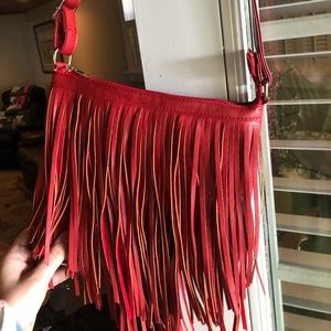 Red Fringe Purse